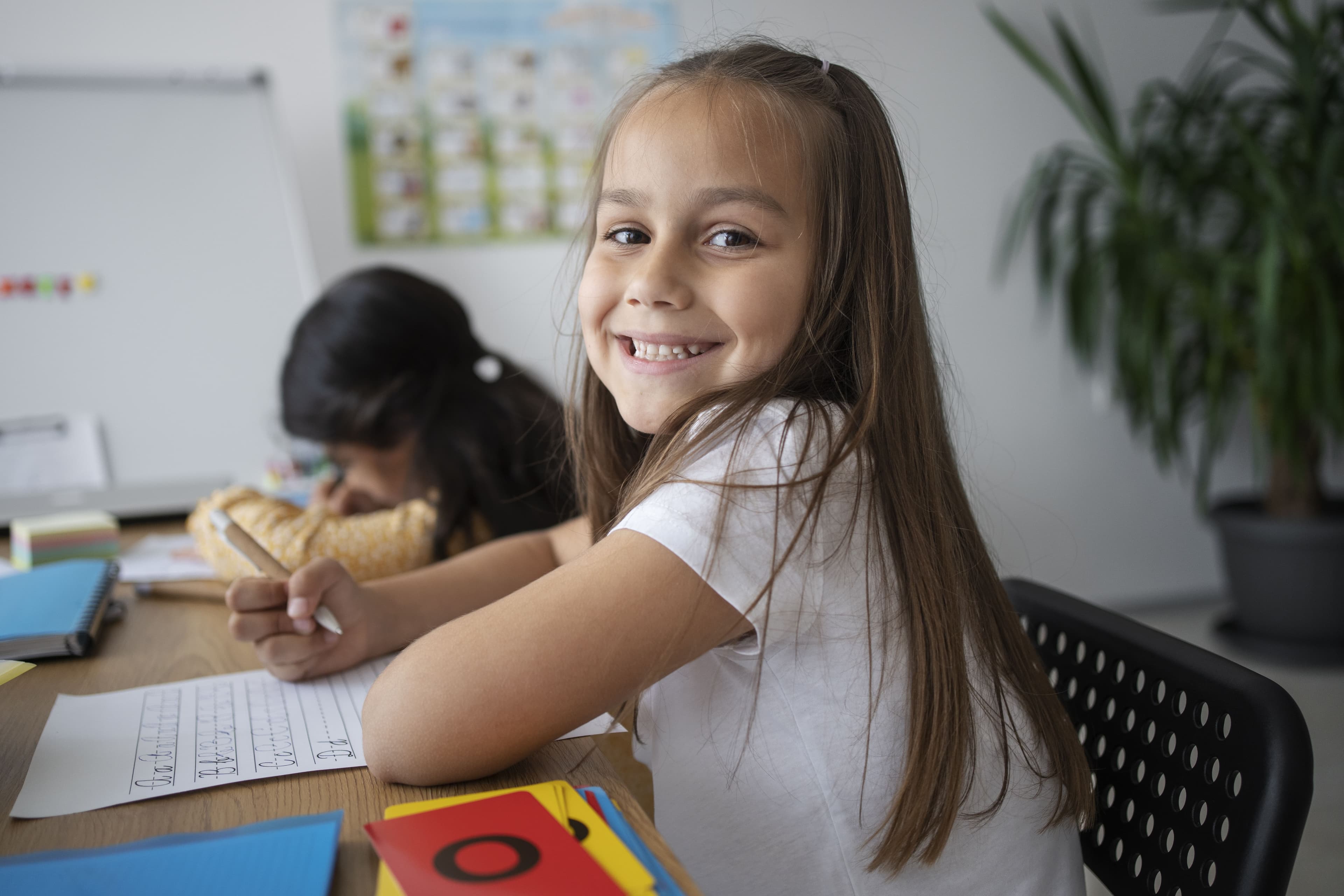 Estudiantes sonriendo en Colegio Albatros